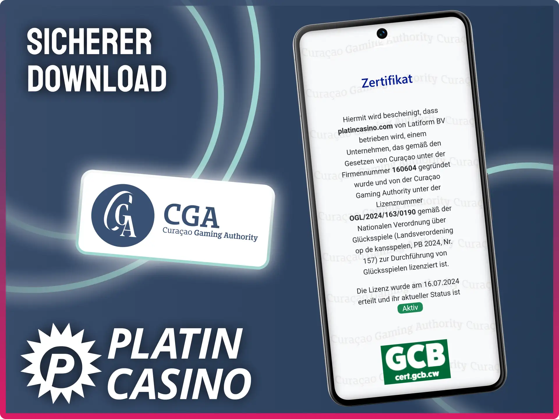 Starte den sicheren Download der offiziell lizenzierten App von Platin Casino.