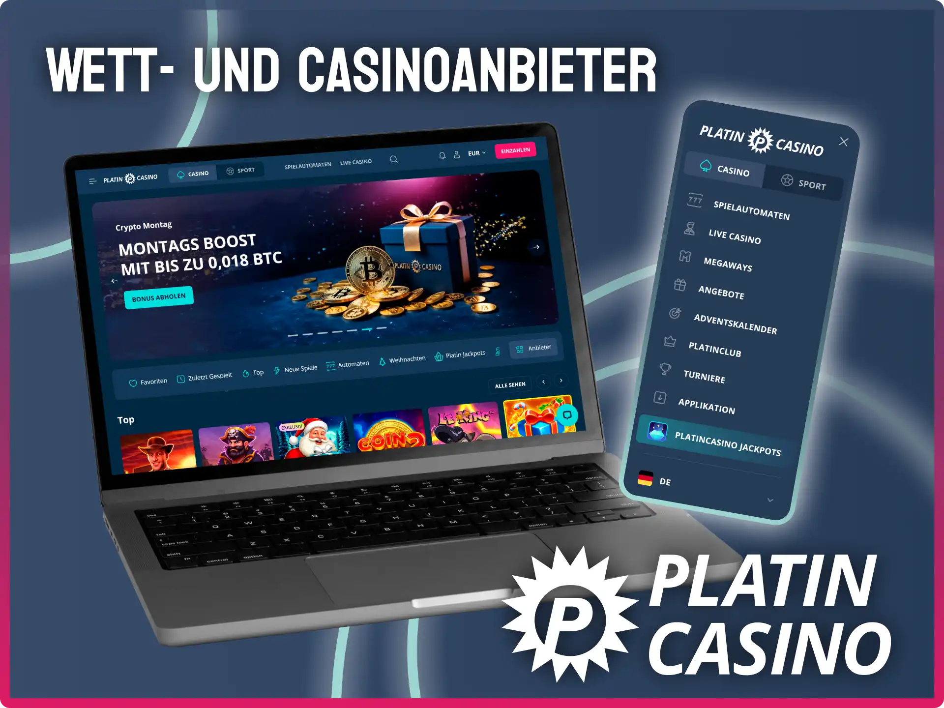 Melde dich noch heute beim führenden Wett- und Casinoanbieter Platin Casino an.