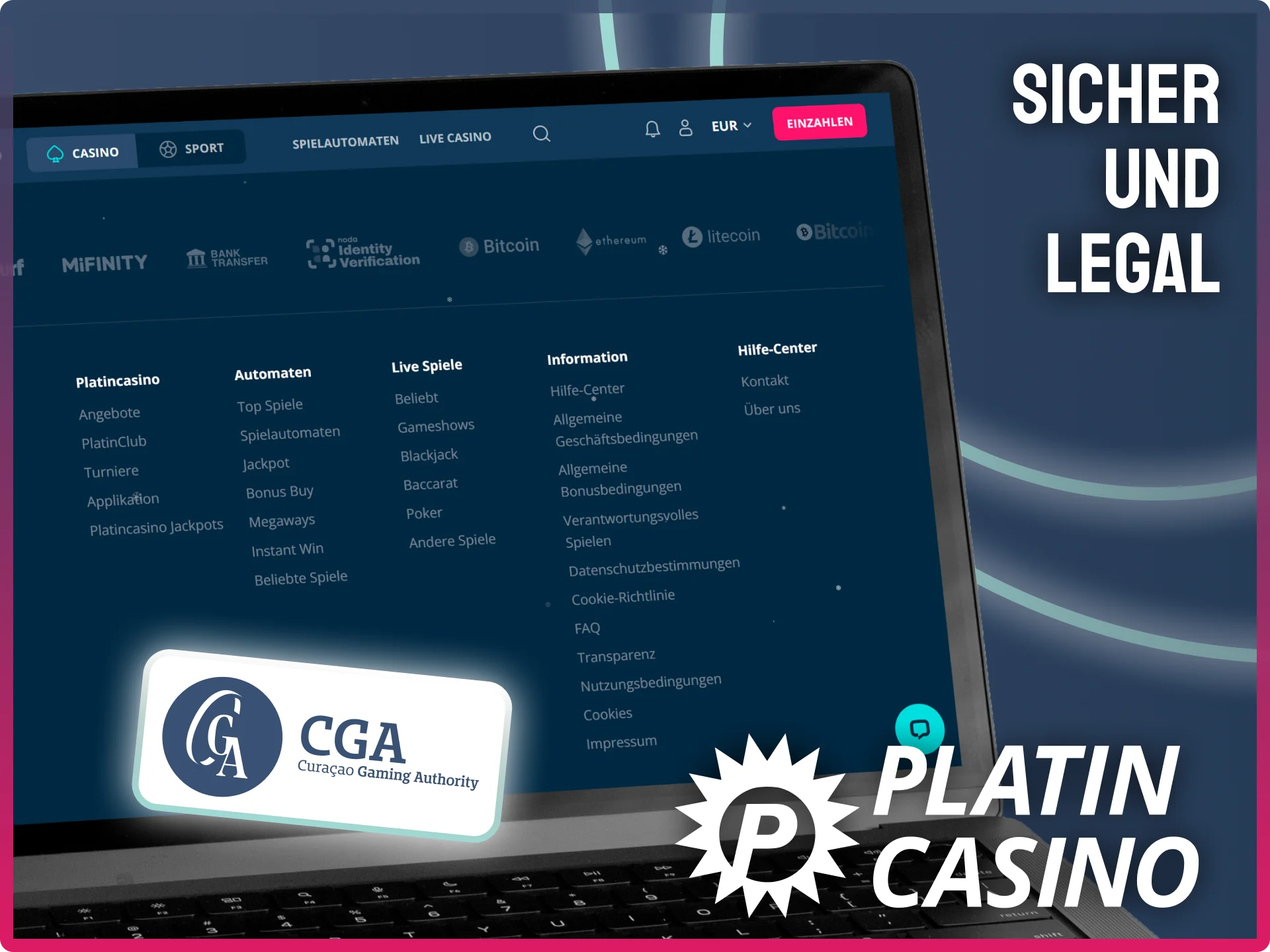 Verlasse dich auf eine sichere und legale Spielumgebung im lizenzierten Platin Casino.